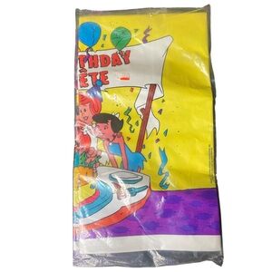 Vintage flintstones hanna barbera Birthday Party tablecloth NEW 1990